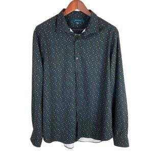 Perry Ellis Mens Button Down Shirt Mini Arrow Print Stretch Size XLT